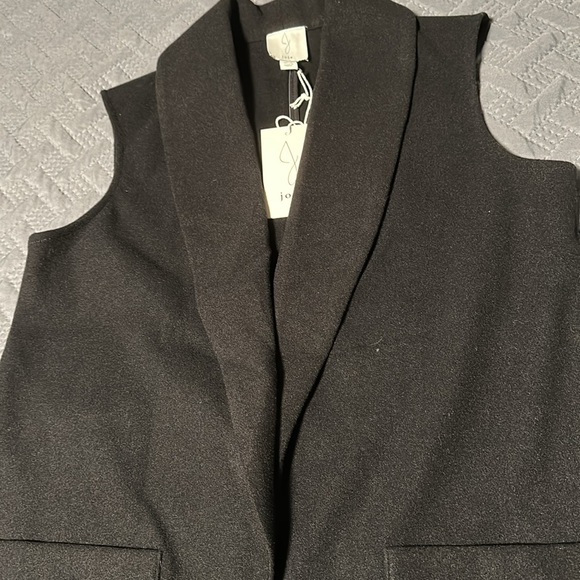 Joie Black Long Open Front Duster/Layering Vest w/t Pockets, NWT’s, Size Medium - Picture 6 of 12